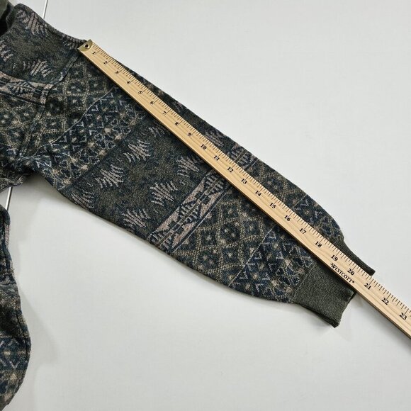 Giannini Polo Sweater Men 52/L Multi LS Buttons Collar Tribal Aztec Geo Vintage - Picture 6 of 15